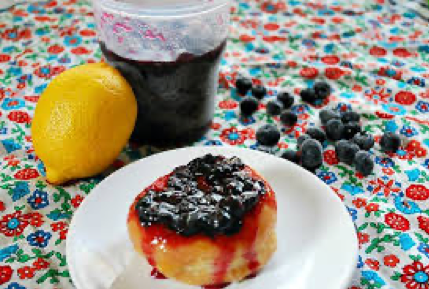 Blueberries on a biscuit