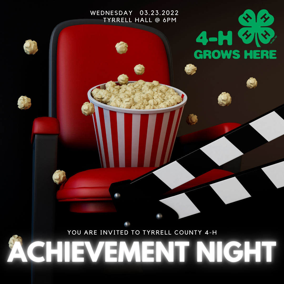 Tyrrell County 4-H Achievement Night flyer