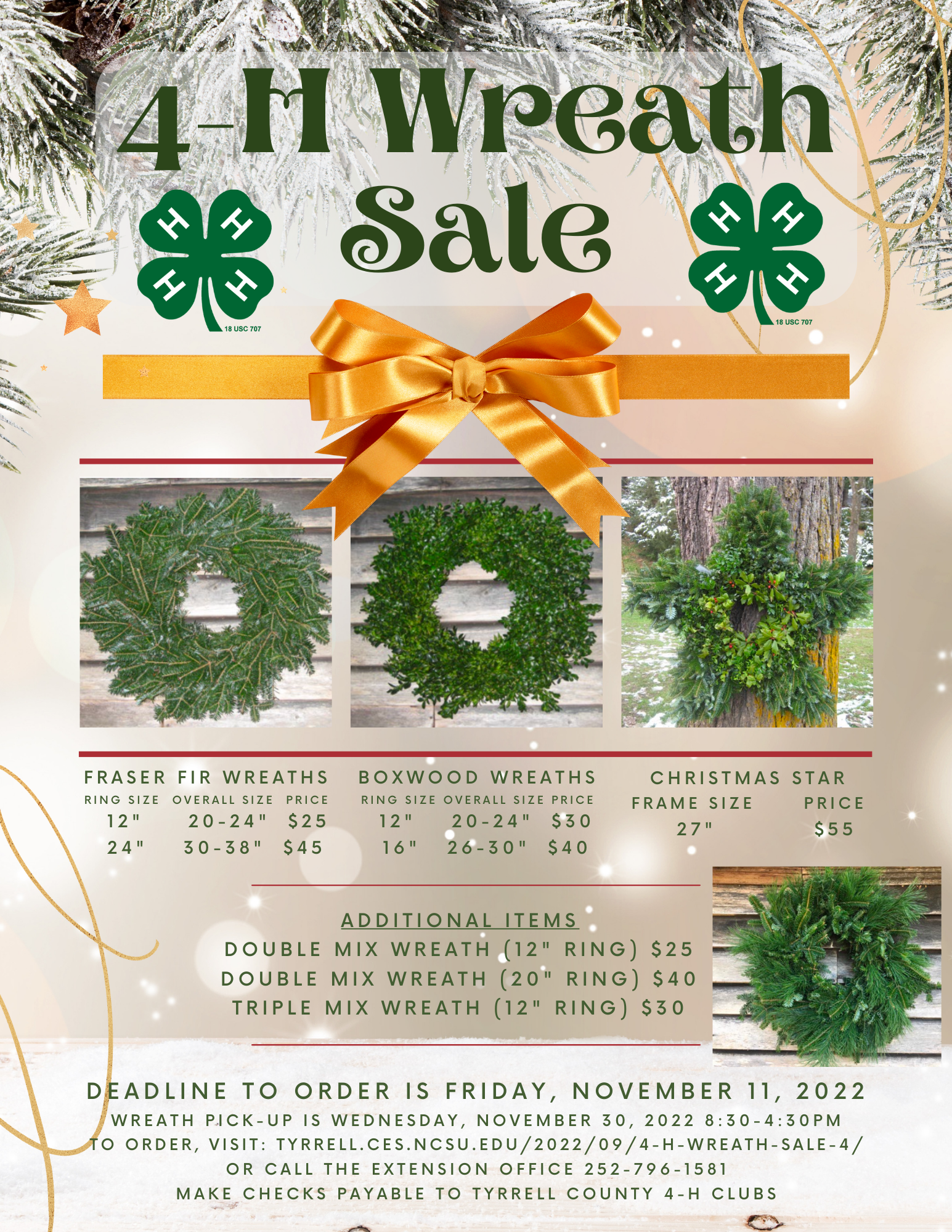 4-H Wreath Sale flyer