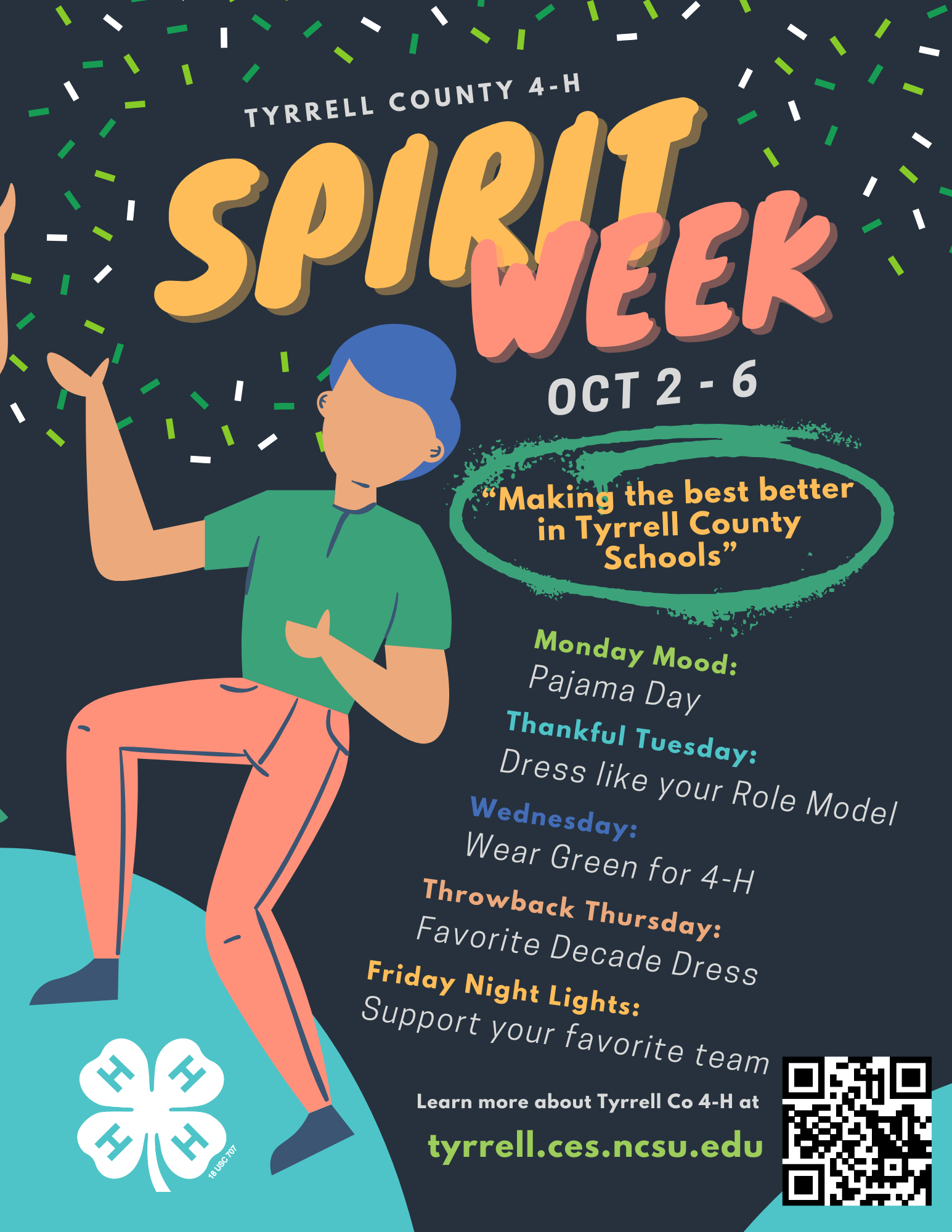 Tyrrell County 4-H Spirit Week October 2 - 6