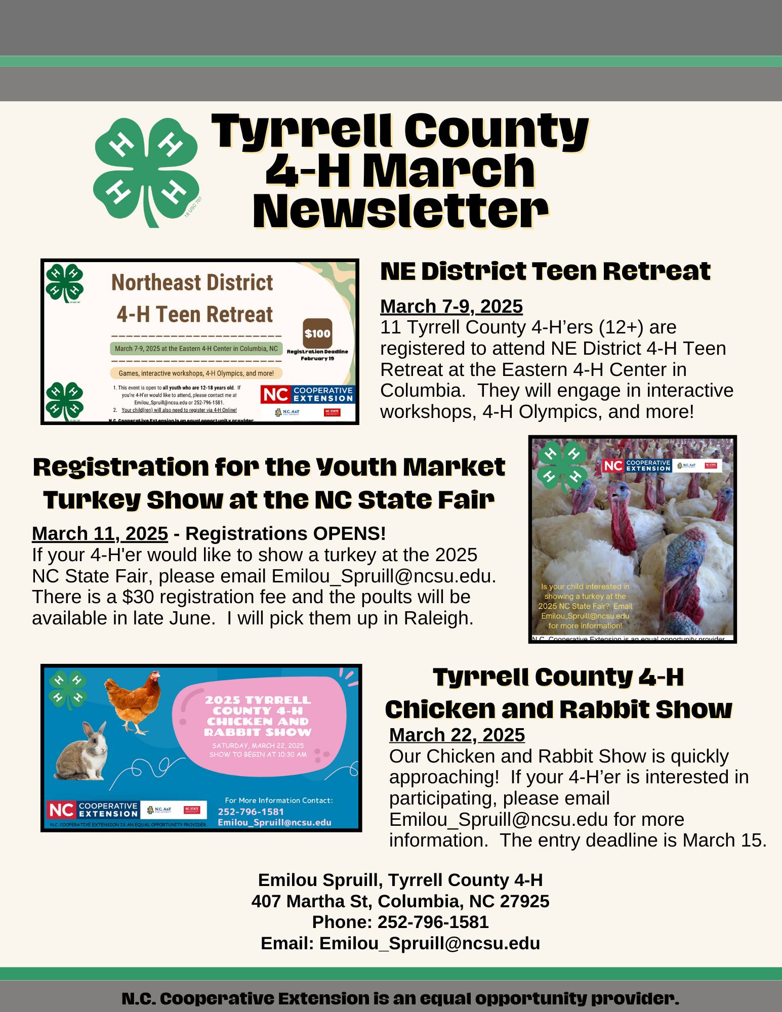 March 2025 - Newsletter for Tyrrell County 4-H