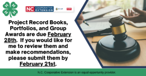 Cover photo for Project Record Books, Portfolios, and Group Awards Due February 28, 2025!