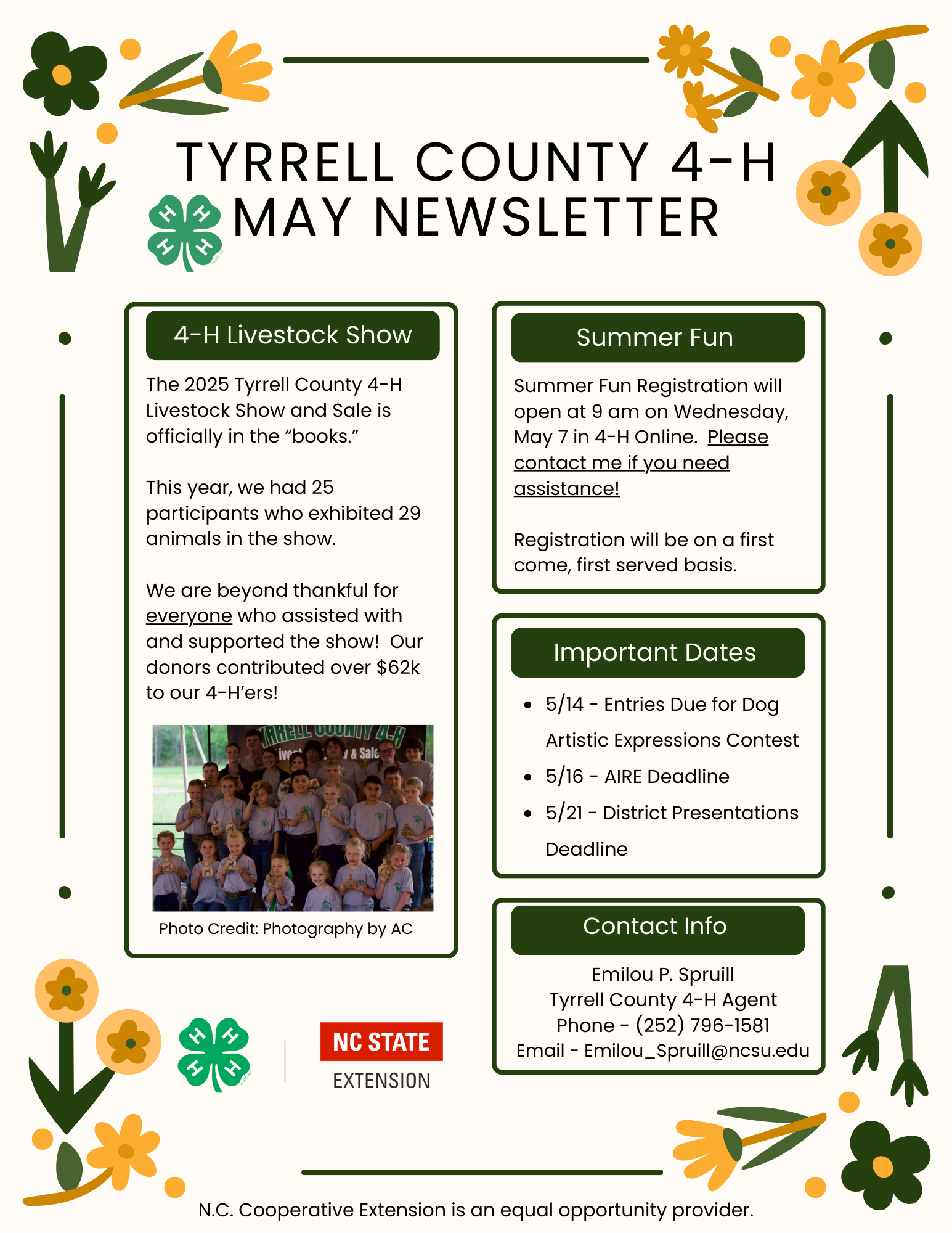 Picture of May's 4-H Newsletter
