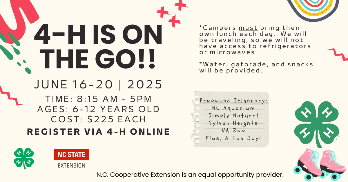 Flyer for 4-H Is On The GO!!