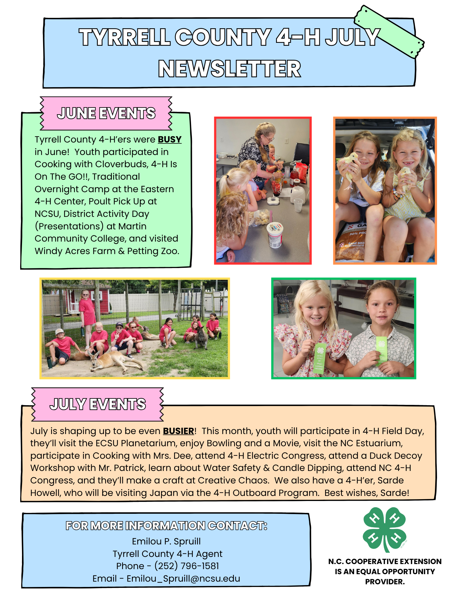 Flyer for July's Newsletter