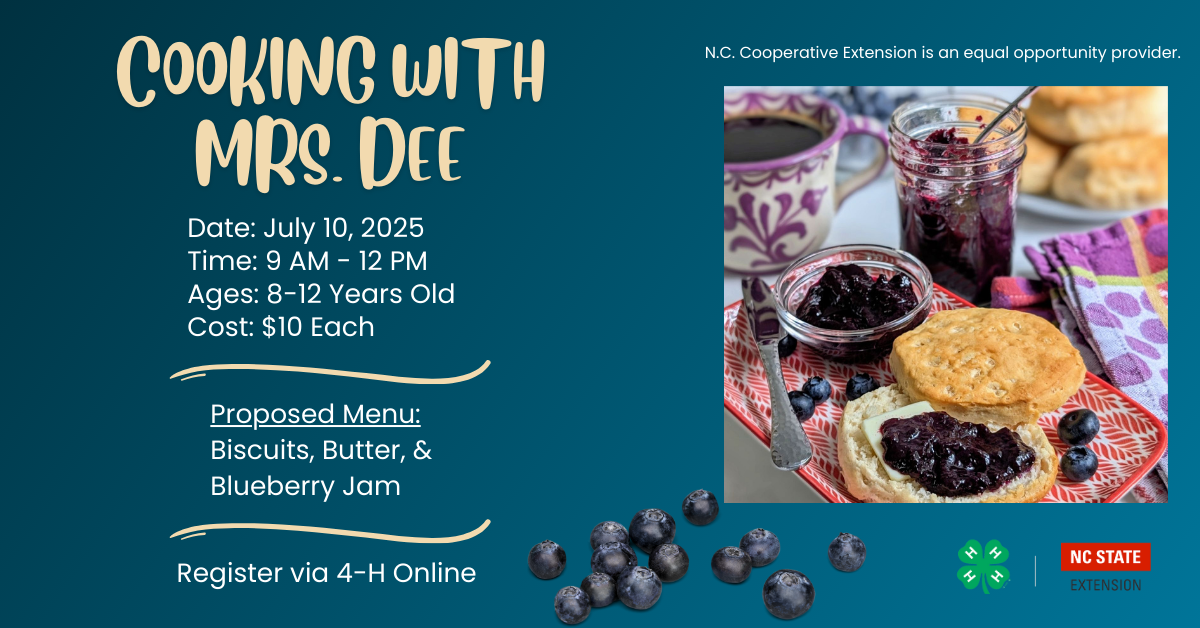 Flyer for Cooking with Mrs. Dee