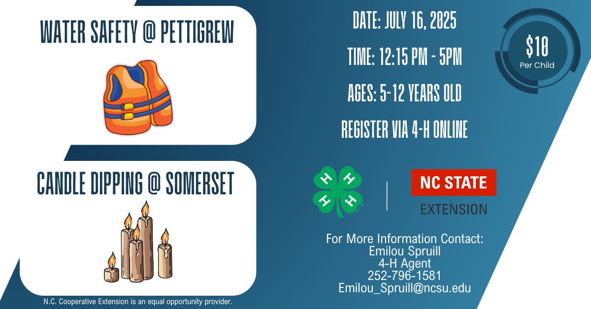 Flyer for Water Safety & Candle Dipping